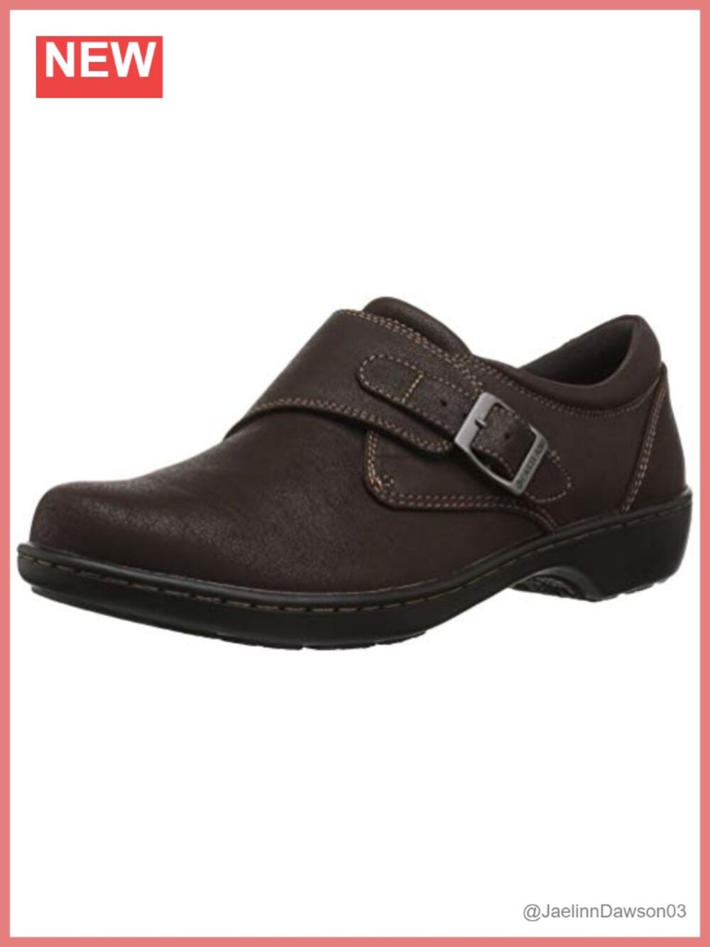 Women's Synthetic Memory Foam Loafer, Buckle Strap, Round Toe, Lightweight